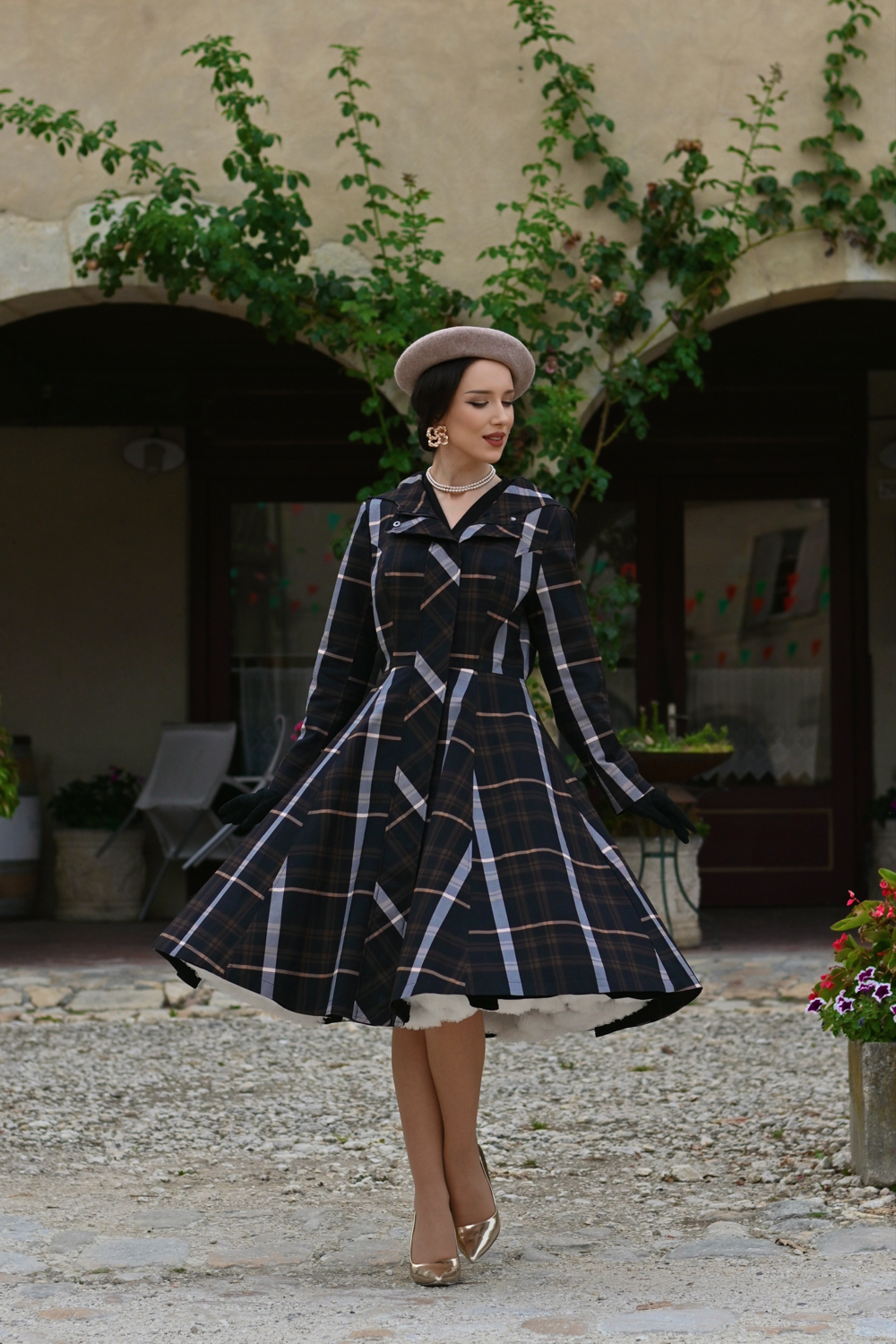 Rowan Check Swing Coat in Extended Sizing